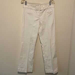 Ann Taylor Loft White Cuffed Wide Leg Jeans. SZ 4